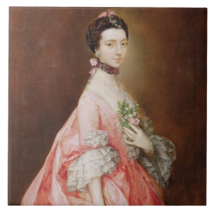 Mary Little, Later Lady Carr (olie op doek) Tegeltje