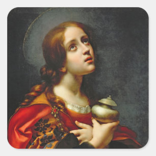 Mary Magdalene, 1660-70 (olie op doek) Vierkante Sticker