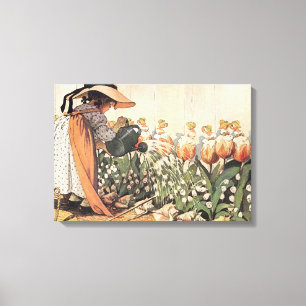 Mary, Mary, Quite Contrary Nursery Rhyme Canvas Afdruk