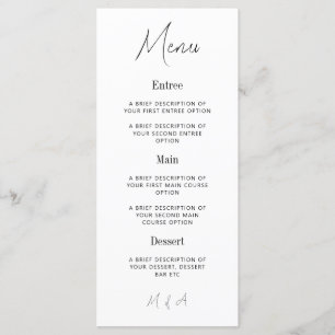 Mary - Menu Mariage minimaliste Élégant