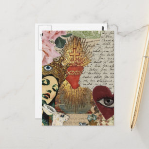 Mary Mixed Media Collage Briefkaart