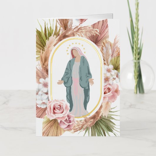 Mary Modern Catholic Funeral - Carte de prière (Recto)