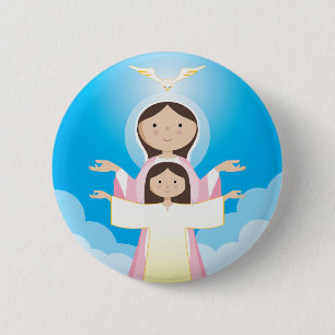 Mary Moeder van God Ronde Button 5,7 Cm