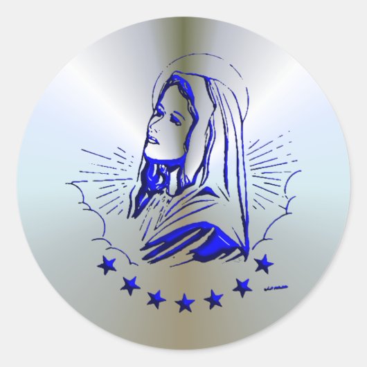 Mary - Moeder van God Ronde Sticker (Voorkant)