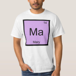 Mary Naam Chemie Element Periodiek Systeem T-shirt