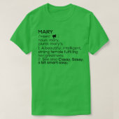 Mary Name Definition Mary Vrouw Naam T-shirt (Design voorkant)