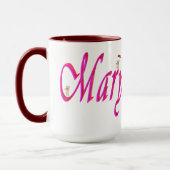 Mary, Nom, Logo, Maroon Combo Coffee Mug (Gauche)