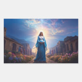Mary of Nazareth Walking Alone Rechthoekige Sticker (Voorkant)