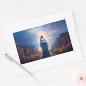Mary of Nazareth Walking Alone Rechthoekige Sticker (Envelop)