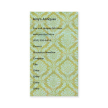 Mary On a  Green and Blue Damask Pattern