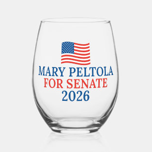 Mary Peltola voor Senaat 2026 Alaska Verkiezing Wijnglas Zonder Voet