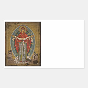 Mary Protector Theotokos Rechthoekige Sticker