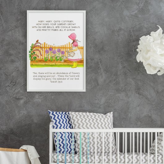 Mary Quite Contrary met Schrift Poster