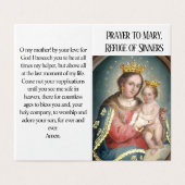 Mary, Refuge of Sinners Prayer Card  (Outside Unfolded)