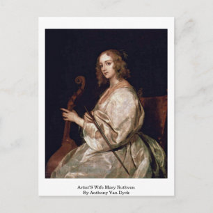 Mary Ruthven, vrouw van kunstenaar, door Anthony V Briefkaart