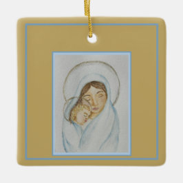 Mary’s Mantle & Child Christmas Keramisch Ornament