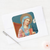 Mary uit de aankondiging van F. Lippi (Detail; M 0 Vierkante Sticker (Envelop)