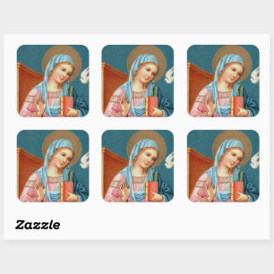 Mary uit de aankondiging van F. Lippi (Detail; M 0 Vierkante Sticker