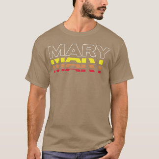 Mary Voornaam Grappige Vintage Zonsondergang Mary T-shirt