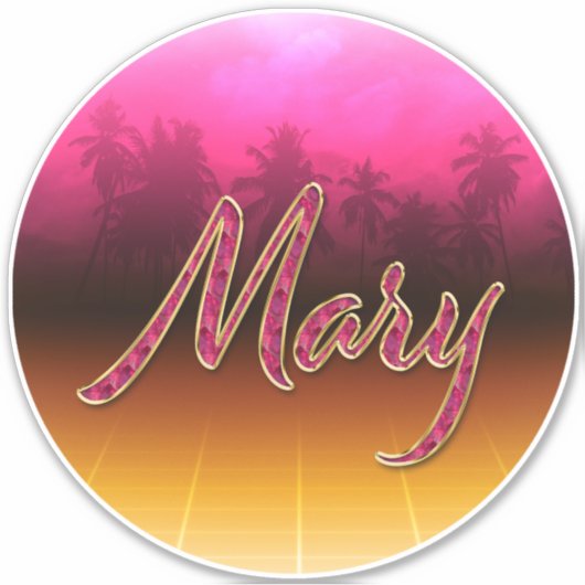 Mary Vorname Name golden pink Aufkleber Sticker (Voorkant)