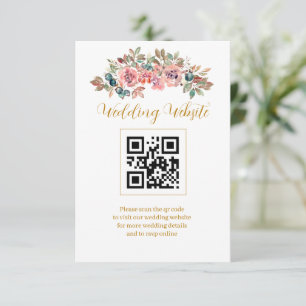 MARY Watercolor Roos Smaragdgroen QR Code Informatiekaartje