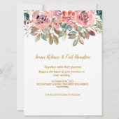 MARY Waterverf Roos Smaragd Groene Bruiloft Kaart (Voorkant)