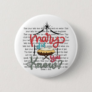 Mary wist je dat christelijk kerstfeest Bijbelvers Ronde Button 5,7 Cm