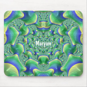 MARYAM ~ Zany Groene, Gele en Blauwe Muismat