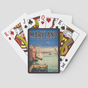 Maryland Annapolis Schilderachtige Illustratie Rei Pokerkaarten