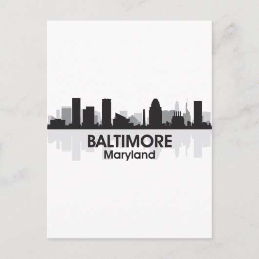 Maryland Baltimore Skyline Briefkaart (Voorkant)
