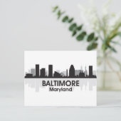 Maryland Baltimore Skyline Briefkaart (Staand voorkant)