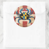 Maryland Blue Crab Ronde Sticker (Tas)