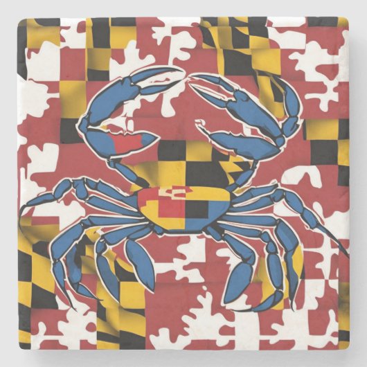 Maryland Blue Crab Stenen Onderzetter (Voorkant)