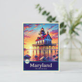 Maryland | Carte postale ombragée style Anime (Debout devant)