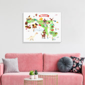 Maryland Cartoon Map Canvas Afdruk (Insitu (Woonkamer))