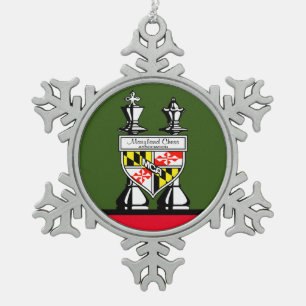 MARYLAND CHESS TIN SNEEUWVLOK ORNAMENT