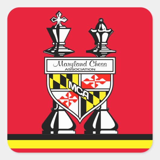 MARYLAND CHESS VIERKANTE STICKER (Voorkant)