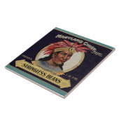 Maryland Chief Stringless Beans label uit 1930 Tegeltje (Zijkant)