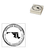 Maryland Circle Handgetekende Wreath Rubberstempel (Gestempeld)