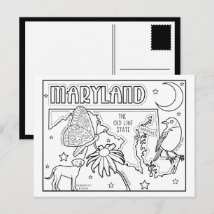 Maryland Color Me Collage Briefkaart