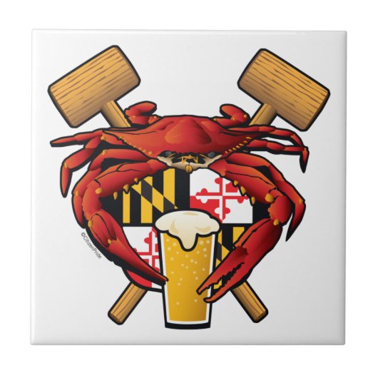 Maryland Crab Feast Crest Tegeltje (Voorkant)