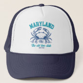 Maryland Crab Logo Hat – The Old Line State Trucker Pet (Voorkant)