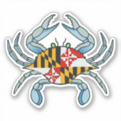 Maryland crabe drapeau autocollant (Devant)
