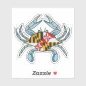 Maryland crabe drapeau autocollant (Feuille)