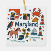 Maryland Custom Family Trip Keepsake Kerstmis Keramisch Ornament (Voorkant)