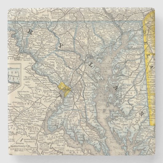 Maryland, DC en Delaware Stenen Onderzetter (Voorkant)