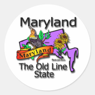 Maryland De Oude Lijn Staat Vogel Ronde Sticker