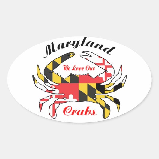 Maryland drapeau bleu crabe autocollant autocollan (Devant)