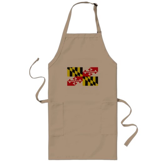 Maryland Flag Apron Lang Schort (Voorkant)