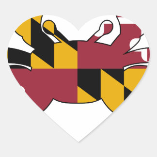 Maryland Flag Crab Hart Sticker